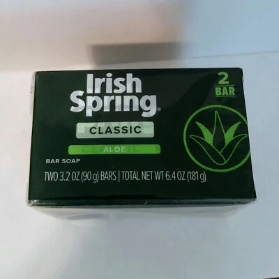 ( 2 Pack ) Irish Spring Soap Bars with Aloe 3.2 oz. No Flaxseed Oil Discontinued - Image 1 of 4