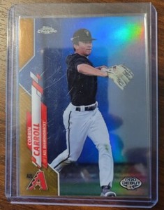 2020 TOPPS CHROME PRO DEBUT CORBIN CARROLL GOLD REFRACTOR /75 DIAMONDBACKS