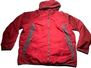 90's Nike Maroon/Dark Red Puff Jacket 2XL Hooded Button Up Swoosh - Picture 1 of 15