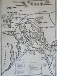 Lake Winnipesaukee New Hampshire Laconia Wolfboro ca. 1876-86 Miniaturkarte - Bild 1 von 3