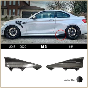 Par de faldones laterales de fibra de carbono labio divisor para BMW Serie 2 F22 M2 F87 M2 15-20 - Imagen 1 de 8