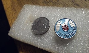 FEP Silver Eagle Military? Rare Lapel Pin or Tie-Tack Metal & Enamel Silver-Tone - Picture 1 of 5