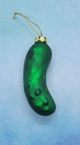 Ganz "The Christmas Pickle" mundgeblasenes Glas Ornament traditionell Vintage grün 4" - Bild 1 von 9