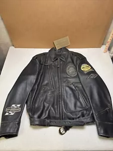 Giacca Harley Davidson ala in pelle invecchiata 97068-04VM rara da trovare! Uomo grande - Foto 1 di 17