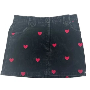 Lilly Pulitzer Vintage Skirt Girls Size 4 Black Corduroy Heart Mini Skirt Preppy - Picture 1 of 4
