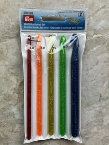 Prym 5 piece Crochet Hook Set iridescent sparkle sizes 5, 6, 7, 8, 10mm 218 599 - Picture 1 of 1