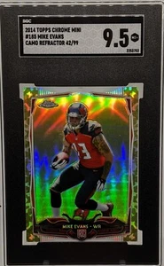 Rookie MIKE EVANS #'d /99 RC 2014 Topps Chrome #185 Mini Camo SGC 9.5+ Football - Picture 1 of 7