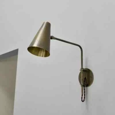 Rustic Sconce Raw Brass one Light shade Handmade Vintage Wall Mid Century Modern - Image 1 of 4