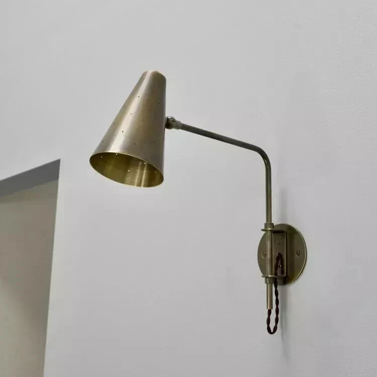 Rustic Sconce Raw Brass one Light shade Handmade Vintage Wall Mid Century Modern - Image 1 of 4