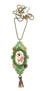 Schöne Michal Negrin Halskette mit buntem Metallanhänger #474# - Bild 1 von 7