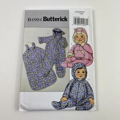 Butterick B4904 Baby Bunting & Jumpsuit  8-25 lbs 3 Styles Easy Sewing Pattern - Image 1 of 4
