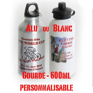 GOURDE ALUMINIUM 600ml PERSONNALISABLE avec photo logo - Picture 1 of 1