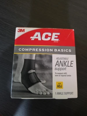 NIB ACE Compression Adjustable Ankle Support Black Neoprene Left or Right Ankle - Image 1 of 4