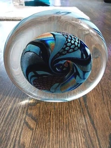 Abstract Dichroic Art Glass Signed John McDonald Paperweight Perfect Condition - Picture 1 of 7