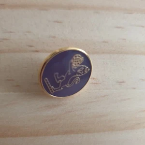 Vintage CUNARD LION LOGO Pin Badge Gold w/ Blue Enamel 15mm - Picture 1 of 1
