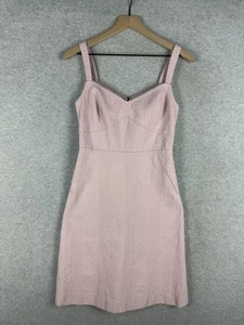 J Crew Dress Womens 2 Pink Sleeveless Seersucker Textured Fitted Party Summer - Picture 1 of 8