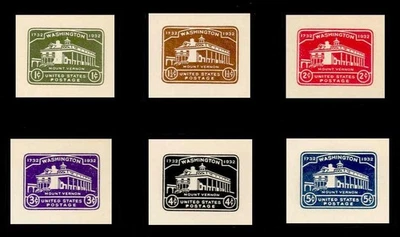 SCOTT #U523-28 SET OF 6 VERY FINE MINT CUT SQUARES - Image 1 of 2