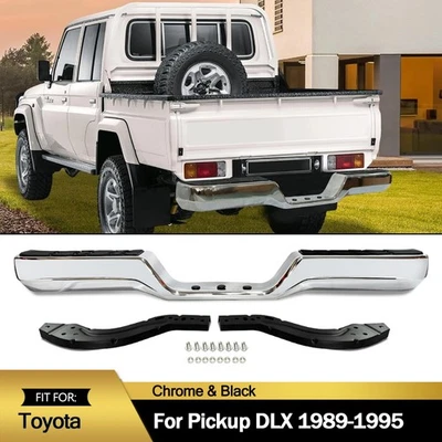 Chrome Rear Step Bumper Face Bar Steel For 1989-1995 Toyota Pickup DLX TO1102221 Foto 1 de 4