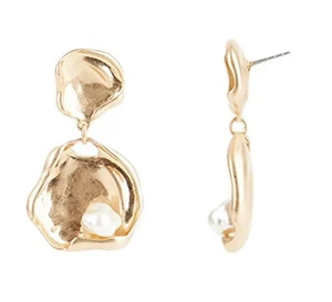 Große Ohrhänger Rebecca Minkoff W1236 Bio Gold Metall - Bild 1 von 2