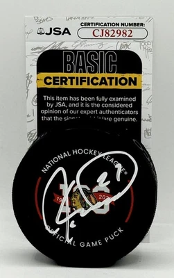 Jeremy Roenick signed Chicago Blackhawks 100th Anniversary Game Puck JSA - Image 1 of 2