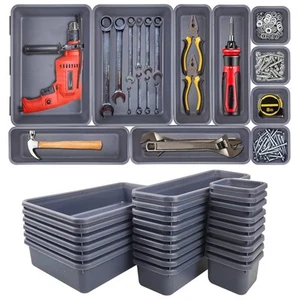 24 Stück Werkzeugkiste Organizer Werkzeugablage Teiler, Silberbesteck Organizer für Schublade - Bild 1 von 6