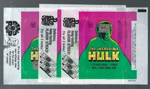 1979 TOPPS THE INCREDIBLE HULK WAX WRAPPER LOT X 3 W/ 2 DIFFERENT AD VARIATIONS - Picture 1 of 4