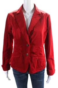 Lida Baday Womens Single Breasted Collared Light Jacket Red Size 10 - Picture 1 of 6