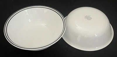 DOS cuencos de sopa/cereal de 6,25" - Corelle CITY BLOCK - rayas blancas + negras Foto 1 de 4