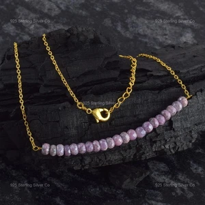 Collar Joyería Único Madre Cumpleaños Cuentas Plata 925 Rubí Místico Natural - Imagen 1 de 12