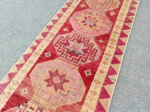 2.7 x 12 Ft Antique rug 3x12, Turkish runner 3x13 vintage, Heriz rug, Herki rug - Picture 1 of 11
