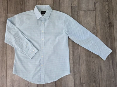 Camisa de vestir Nordstrom Shop para hombre talla 16,5/32-33 blanca azul/verde Foto 1 de 4