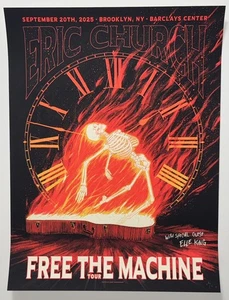 Eric Church Poster Brooklyn NY Barclays 9/20/25 #’d VARIANT Official Silkscreen - Picture 1 of 11