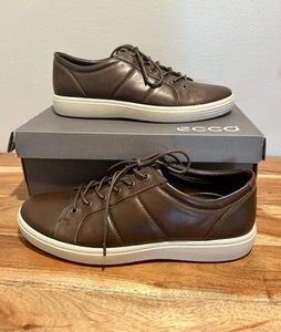Ecco Mens Soft 7 Sneaker cognac brown Casual Lace Up Shoes Size EU 46 US 12-12.5 - Picture 1 of 7