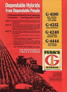 1971 Print Ad of Funk's G Hybrid Corn Seed Farm - Picture 1 of 2