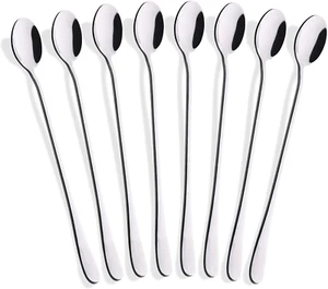 Hiware 8-Piece 9-Inch Long Handle Iced Tea Spoon, Coffee Spoon, Ice Cream Spoons - Picture 1 of 12
