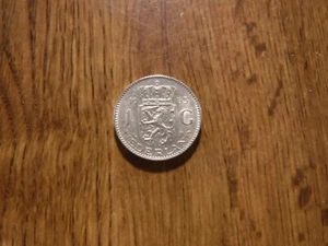 NETHERLANDS 1 GULDEN 1963 SILVER COIN (1107) - Picture 1 of 2