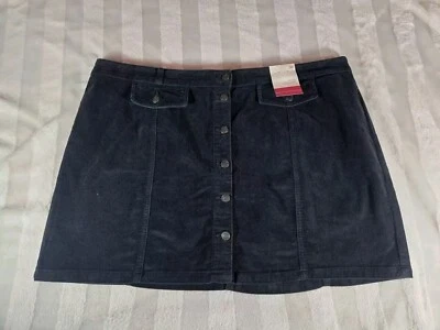 Minifalda So Black de pana tiro medio talla grande 26/44W para mujer nueva con etiquetas Foto 1 de 4