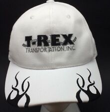 T-Rex Transportation Trucker Ball Cap Hat White w Black Pattern Adjustable