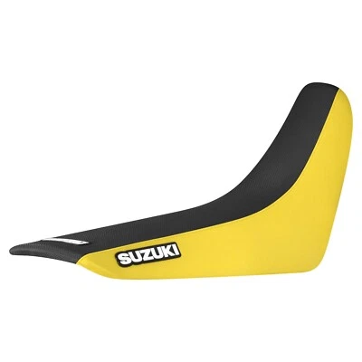 Cubierta de asiento con pinza para Suzuki DR 650 2001-2024 AMARILLO/NEGRO estándar #244 logotipo Foto 1 de 4