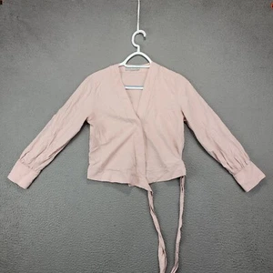 Everlane Shirt Womens 00 Pink 100% Silk Button Front Vneck Casual Basic - Picture 1 of 11