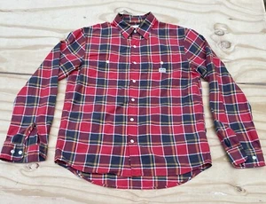 Ralph Lauren Denim Supply Camicia Uomo Manica Lunga Bottoni Cotone Plaid Rosso Tg. M - Foto 1 di 9
