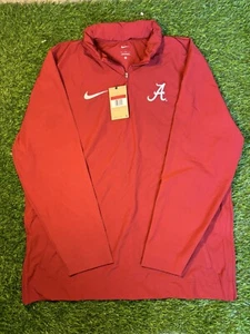 NIKE Alabama Crimson Tide LS 1/4 Zip Coach Jacket Men's Large Red DV6754-613 NWT - Picture 1 of 5