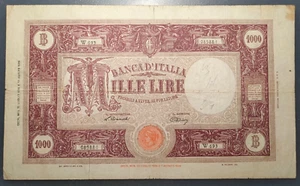 ITALIA 1000 LIRE 12/07/1946 BC ARREGLO DETRAS - Picture 1 of 2