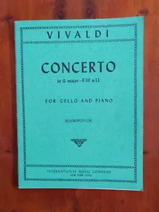 Vivaldi Concert in G major F III n.12 for cello and piano IMC sheet music - Picture 1 of 1
