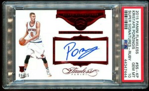 2015 Panini Flawless Kristaps Porzingis /15 Ruby Super Signatures Auto PSA 10 RC