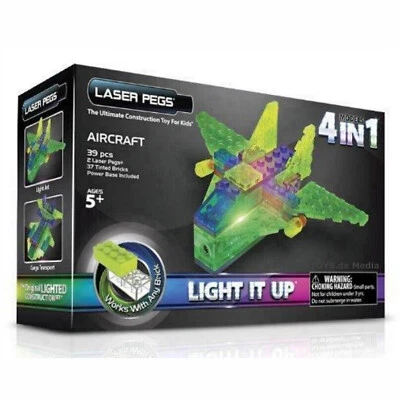 LASER PEGS Aircraft Klemmbausteine 4 in 1 LED Licht Noppensteine Flugzeuge LIGHT
