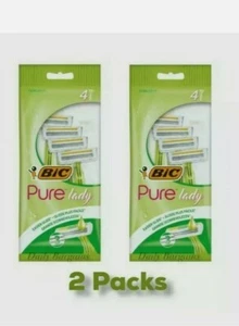 Bic Pure Lady Disposable Razors WITH ALOE 2 pack = 8 RAZOR - Picture 1 of 4