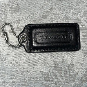 Coach schwarz Leder Schlüsselanhänger Taschenanhänger Schlüsselanhänger Anhänger Anhänger 2 Zoll - Bild 1 von 10