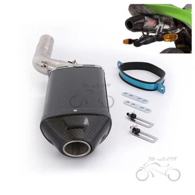 Sistema de tubo de escape de carbono para Kawasaki Ninja ZX6R 2004 2005 2006 2007 2008 Foto 1 de 4