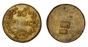 PESI MONETARI Francia, 20 Francs con contromarche - Picture 1 of 1